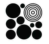 Sticker 9 cercles plein et 5 vide