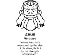 Sticker A true hero isn't measured by the size of his strength - Zeus (Hercules)