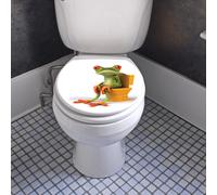 Sticker abattant wc avec une grenouille marrante