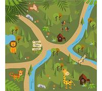 Sticker Adhésif de Décoration Pour Table Basse Ikea Modèle Lack - Safari - Dimensions 55 x 55 cm