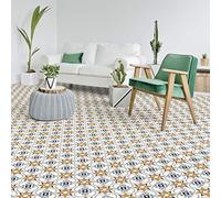 Sticker adhésif Sol 60x100cm Anti-dérapant | Autocollant Carreaux de Ciment Sol résist à l'eau - Carrelage revêtement de Sol Salle de Bain et Cuisine | Carreaux de Ciment adhésif pour Sol - Azulejos