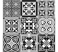 Sticker adhésifs carrelages | Sticker Autocollant Carreaux de Ciment - Autocollant carreau ciment mural salle de Bain et Cuisine 15 x 15 cm - 9 credence adhesif Azulejos