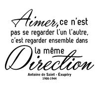 Sticker Aimer c'est de regarder... - Antoine de Saint-Éxupéry