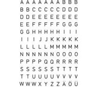 Sticker alphabétique A-Z, film noir, 20 x 20 mm