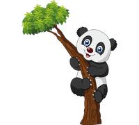 Sticker animaux panda sur une branche