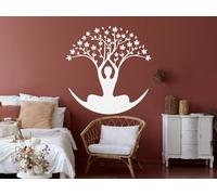 Sticker Arbre de vie Méditation Floral - Nombreuses tailles et couleurs disponibles