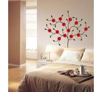 Sticker Arbre fleurs gerbera rouges