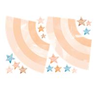 Sticker arc-en-ciel nuances abricot