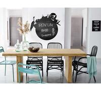Sticker Ardoise Assiette shopping - Nombreuses tailles et couleurs disponibles