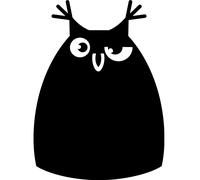 Sticker ardoise Caricature hibou