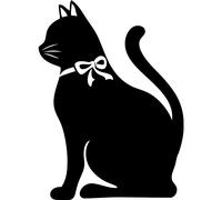 Sticker ardoise Chat avec un noeud