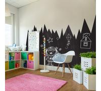 Sticker ardoise montagne H110 x L200 cm + craie liquide blanche