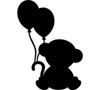 Sticker ardoise Nounours avec des ballons