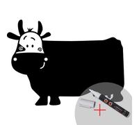 Sticker Ardoise Une vache souriante + craie liquide blanche