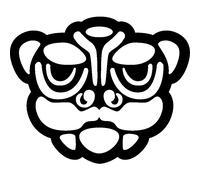Sticker Asie tête de tigre