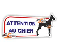 Sticker Attention au Chien Autocollant Chien Méchant Garde