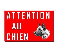 Sticker Attention au Chien en Rouge