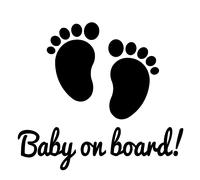 Sticker auto Empreintes de pieds Baby on board