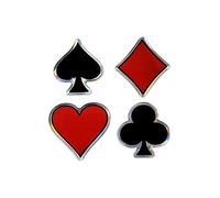 Sticker Autocollant 3D Pique Cœur Carreau Trèfle Cartes à Jouer, 4 Pièces 25 x 25 mm