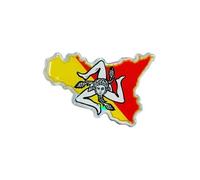 Sticker Autocollant 3d Sicile Trinacria, 40 X 75 Mm