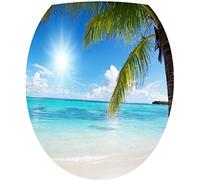 Sticker Autocollant Abattant WC Plage Palmier 35x42cm SAWC0006