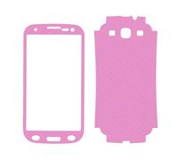 Sticker Autocollant Aspect Carbone 3d Skin Pour Galaxy S3 Rose