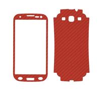 Sticker Autocollant Aspect Carbone 3d Skin Pour Galaxy S3 Rouge