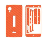 Sticker Autocollant Aspect Carbone 3d Skin Pour Lg Nexus 5 Orange