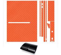 Sticker Autocollant Aspect Carbone 3d Skin Pour Playstation 3 Ps3 Fat Orange