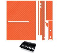 Sticker Autocollant Aspect Carbone 3D Skin pour PlayStation 3 PS3 Fat Orange