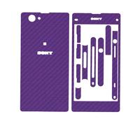 Sticker Autocollant Aspect Carbone 3d Skin Pour Sony Xperia Z1 Compact Violet