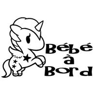 Sticker autocollant Bébé à Bord - BABY LICORNE - Couleur au choix