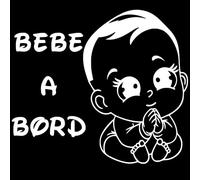 Sticker Autocollant Bebe a Bord, Stickers Auto Enfants a Bord, Vinyle haute performance pour voiture (blanc polaire)