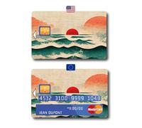 Sticker Autocollant Carte Bancaire - Couché de Soleil Japonnais - COPPIA - Démarquez-vous en personnalisant votre Carte Bancaire à petit prix - Fabrication Française (Format US)