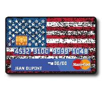 Sticker Autocollant Carte Bancaire - Drapeau Amérique usé - Adhésif CB - COPPIA - Démarquez-vous en personnalisant votre Carte Bancaire à petit prix - Fabrication Française