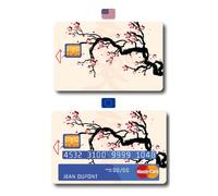 Sticker Autocollant Carte Bancaire - Japon - Branche de Cerisier - Démarquez-vous en personnalisant votre Carte Bancaire à petit prix - Fabrication Française (Format Standard)