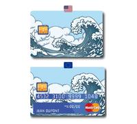 Sticker Autocollant Carte Bancaire - Japon - Vague - COPPIA - Démarquez-vous en personnalisant votre Carte Bancaire à petit prix - Fabrication Française (Format Standard)