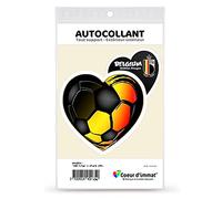 Sticker Autocollant Coeur J'aime la Belgique - Diables Rouges