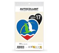 Sticker Autocollant Coeur J'aime la Charente-Maritime 17 - J'aime