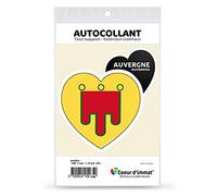 Sticker Autocollant Coeur J'aime l'Auvergne- Blason