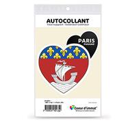 Sticker Autocollant Coeur J'aime Paris - Blason