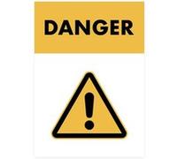Sticker autocollant "DANGER" format A5 (fond jaune) Interface PLV 5