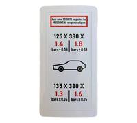 Sticker autocollant de pression des pneus pour Citroën 2cv A/AZAM