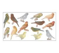 Sticker autocollant déco mignon 2 petits canaris 10,5 cm X 17 cm, décoration murale originale et mini, autocollant mural mignon pour déco murale.