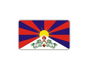 Sticker Autocollant - Drapeau Tibet Himalaya Bouddhisme Dalaï Lama 7 x 4 cm # a1733