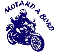 Sticker Autocollant Motard a Bord, Stickers Voiture Motard, Vinyle haute performance pour voiture (bleu nuit)
