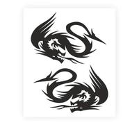 Sticker Autocollant Prédécoupé - 4r Quattroerre.It - Dragon - Noir - 10 X 12 Cm - Résistant