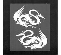 Sticker Autocollant Prédécoupé Dragon, Blanc, 10 X 12 Cm