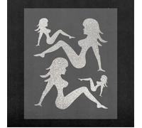Sticker Autocollant Prédécoupé - Femme - Argent - 13.5 X 16 Cm - Résistant À Haute Température - Détails Précis