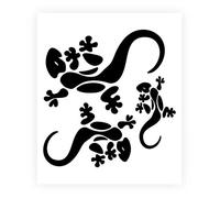 Sticker Autocollant Prédécoupé Gecko, Noir, 13.5 X 16 Cm